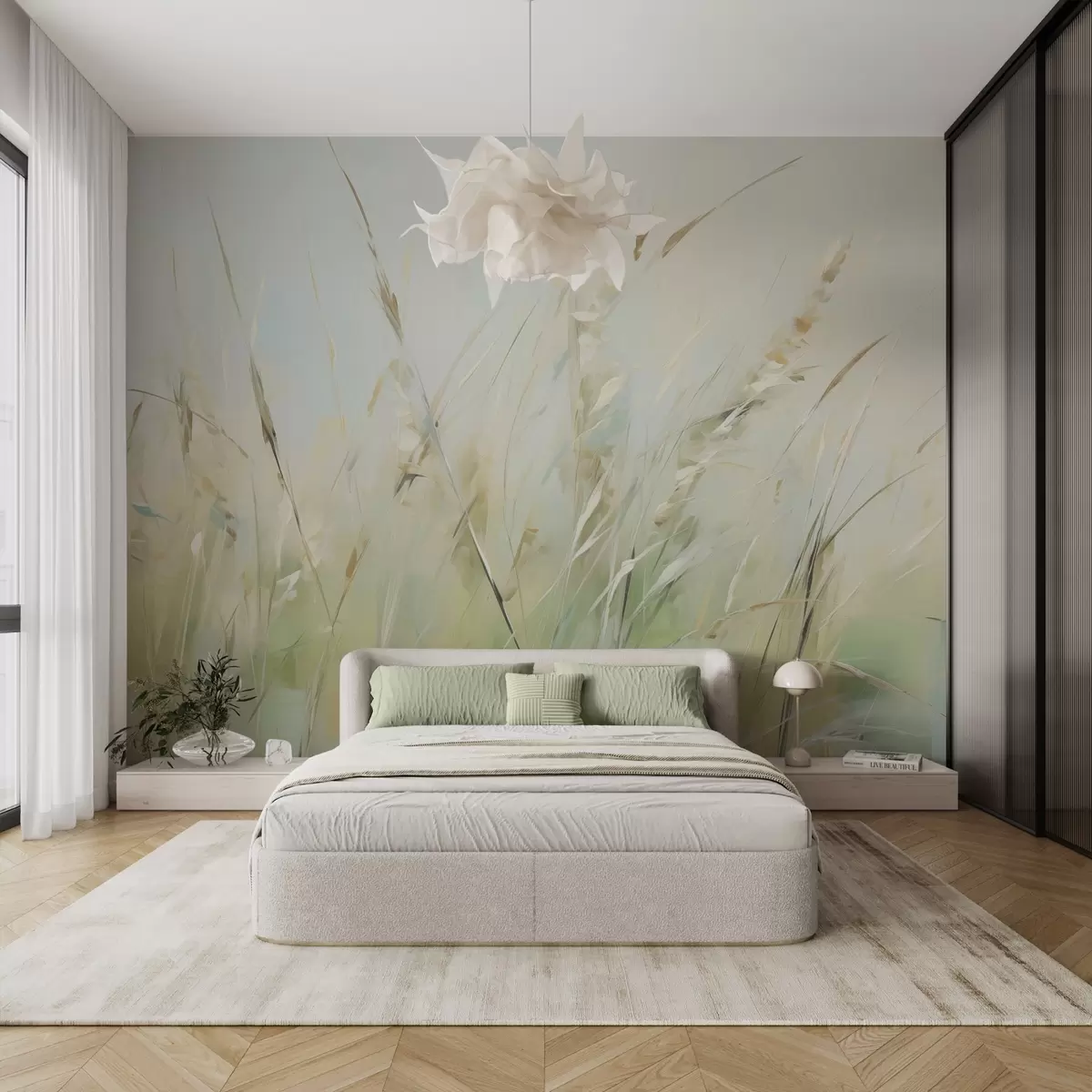 murales de pared Pintura imitación hierba w04484