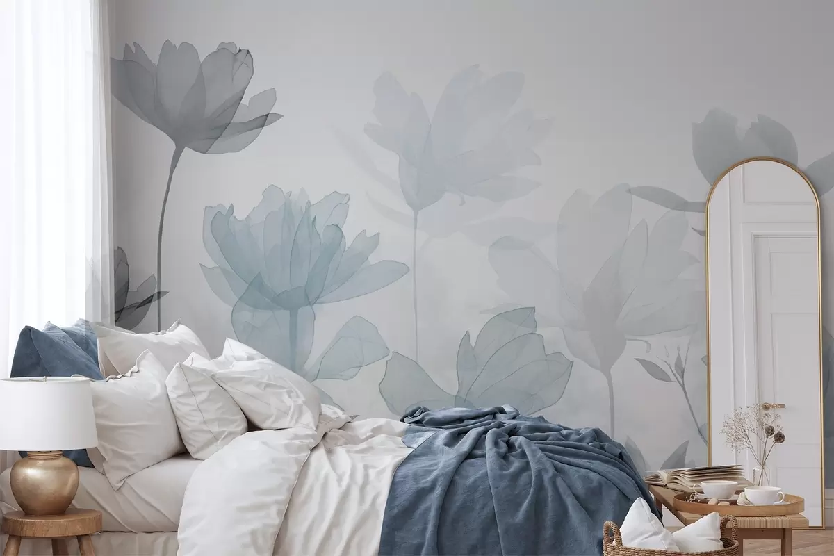 murales de pared Siluetas de flores w04489v1