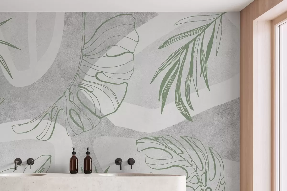 murales de pared Abstracción con plantas w04492v1