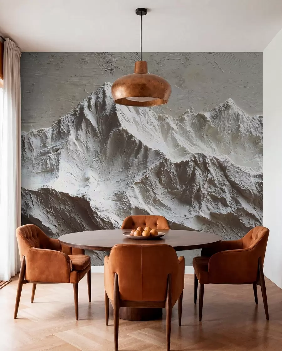 murales de pared Montañas en relieve en tonos claros con textura w04396