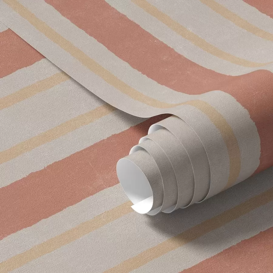 murales de pared Rayas anchas en tonos terracota-beige a00514