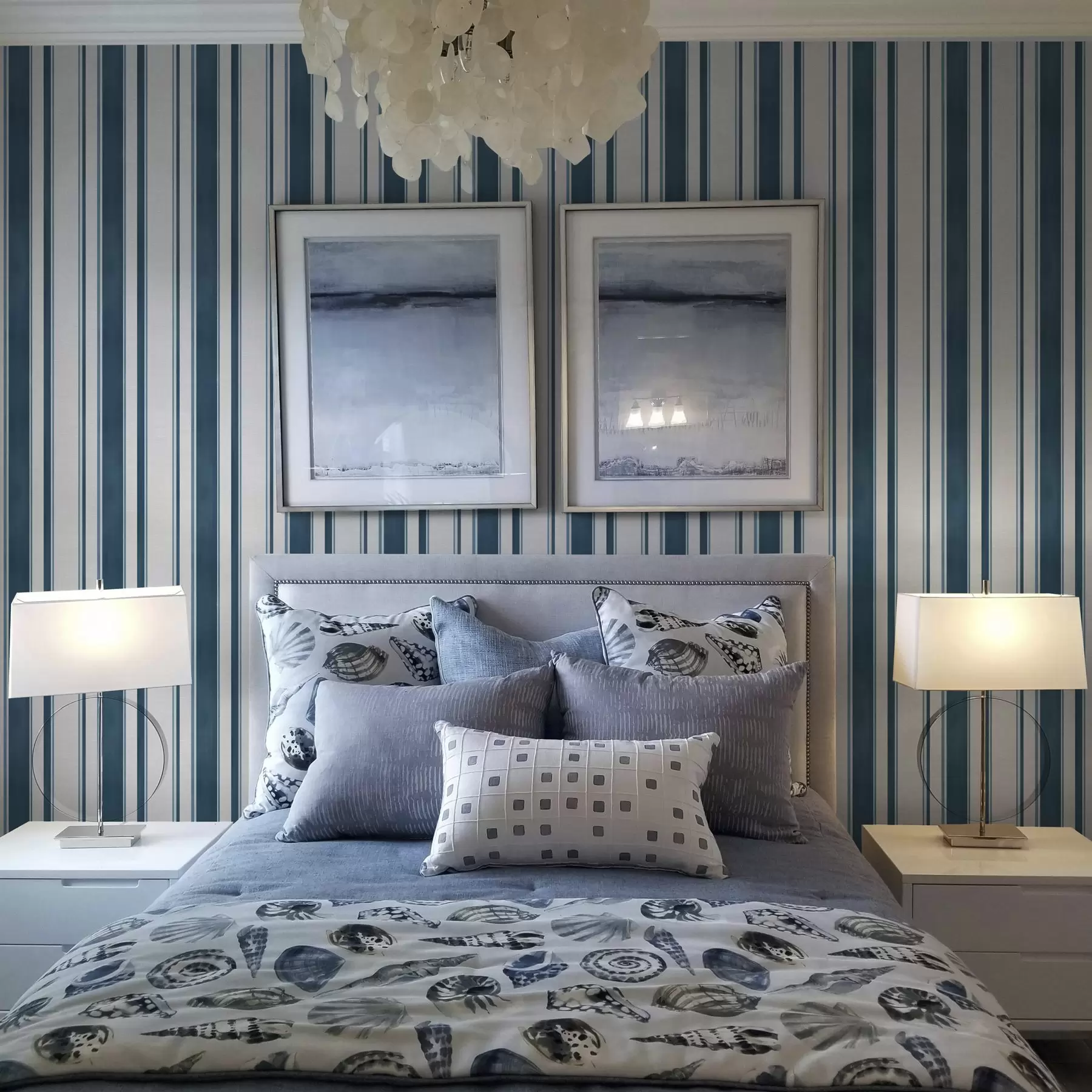 murales de pared Combinación de rayas turquesas sobre fondo blanco con ritmo a00527