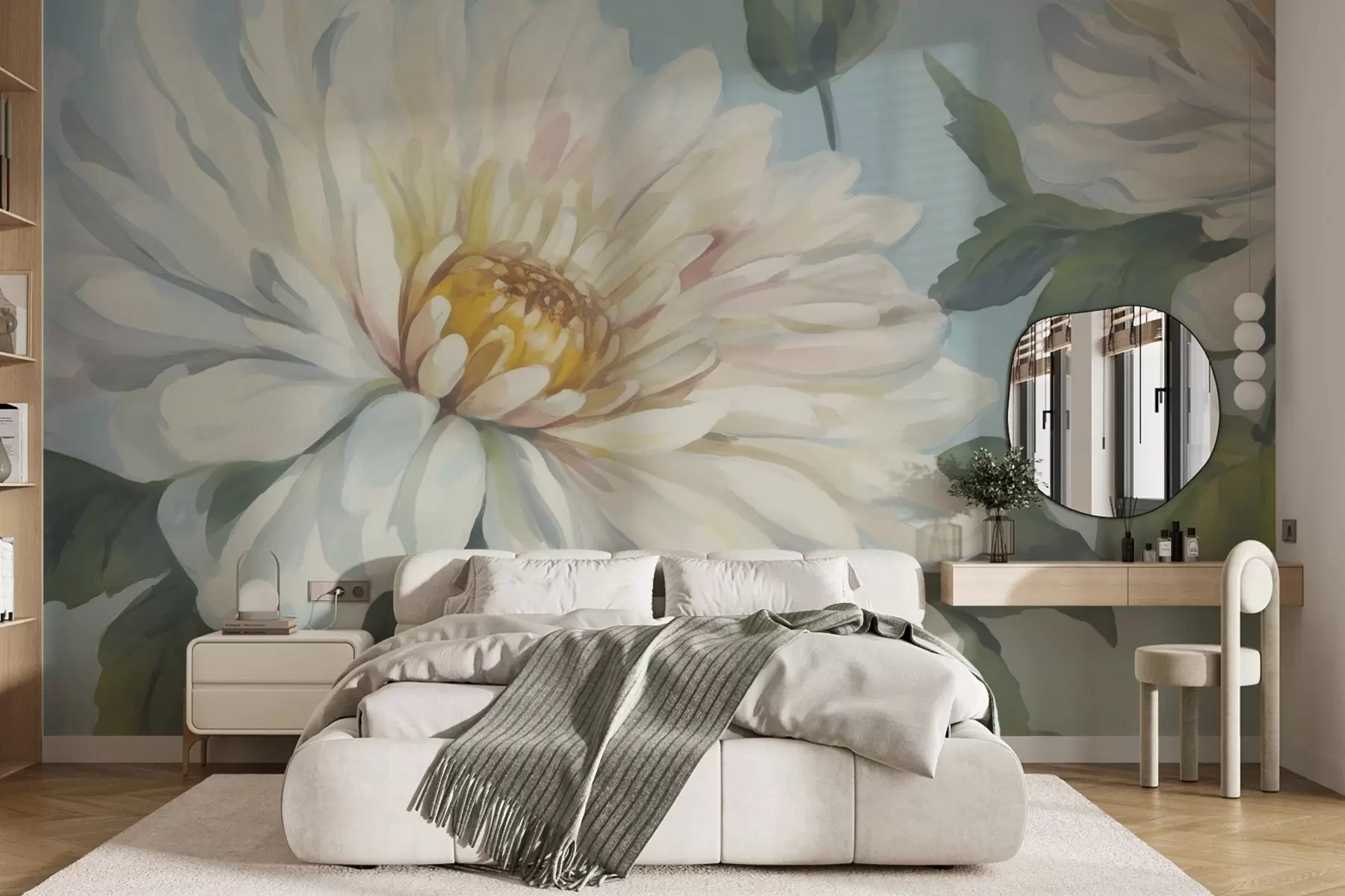 murales de pared Pintura imitación flor de crisantemo w04530