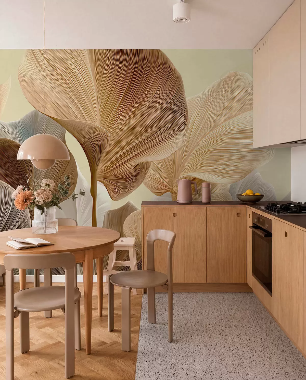 murales de pared Hojas esculpidas en arena w04549v2