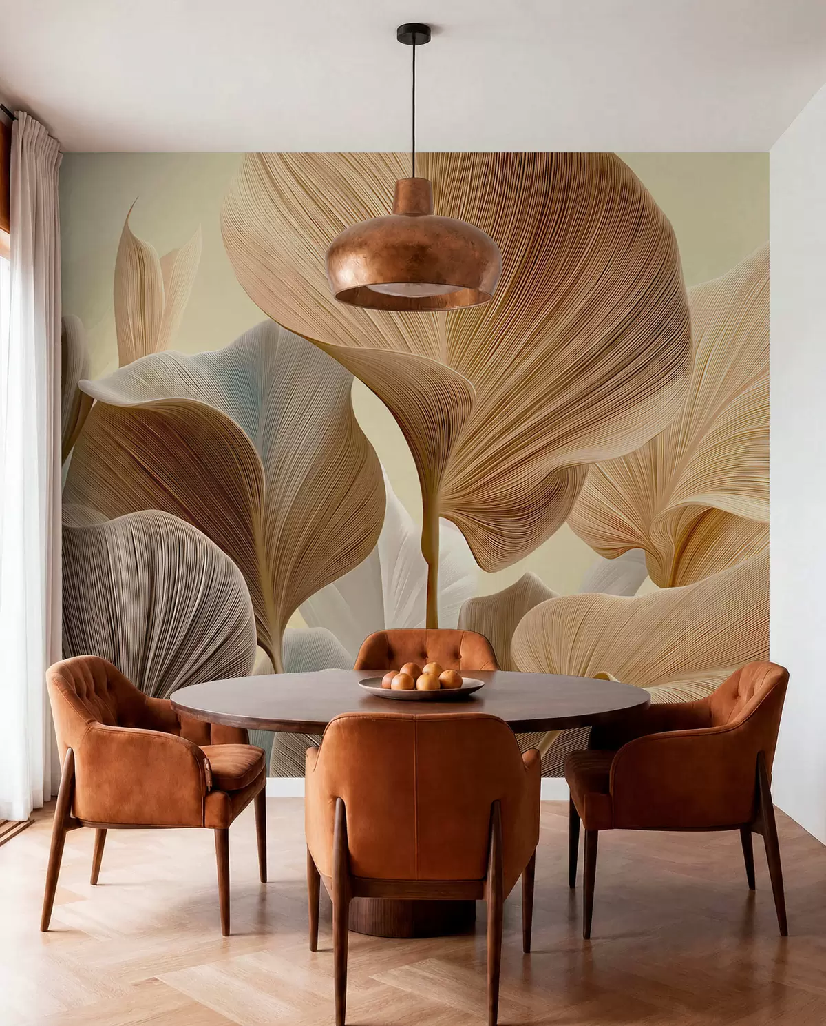 murales de pared Hojas esculpidas en arena w04549v2