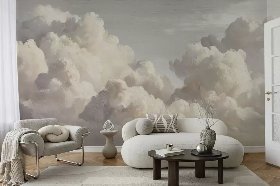 murales de pared Nubes dramáticas con pinceladas de textura suave w04550