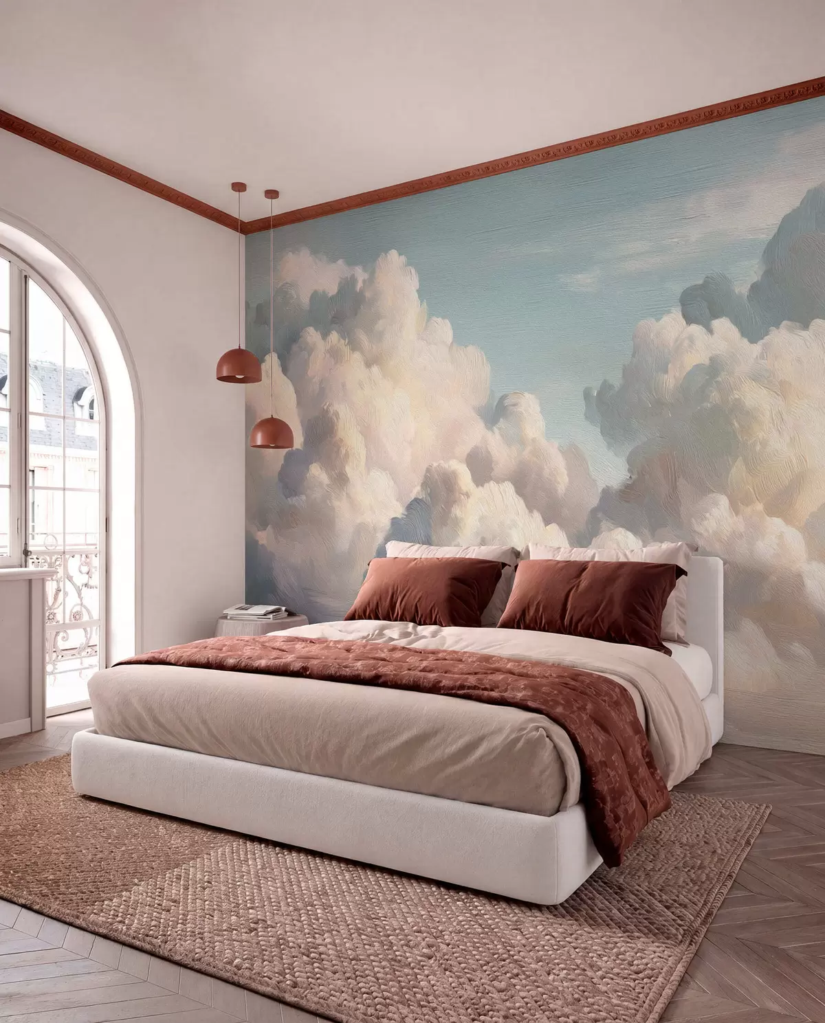 murales de pared Nubes en luz azul w04550v2