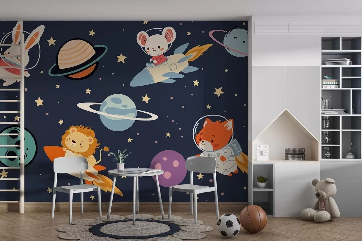 murales de pared Animales en el espacio w04562