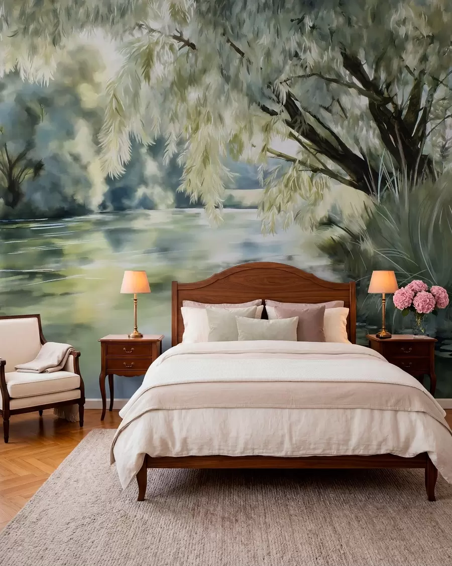 murales de pared Reflejos de sauce w04501