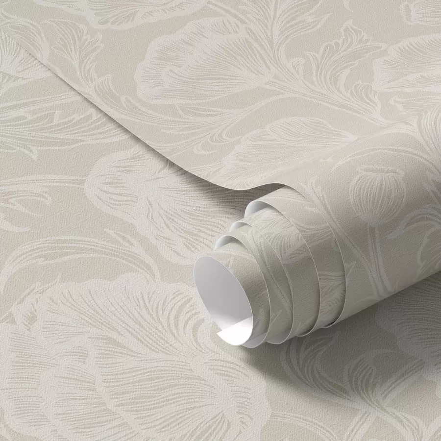 murales de pared Amapolas en línea sobre fondo crema a00572