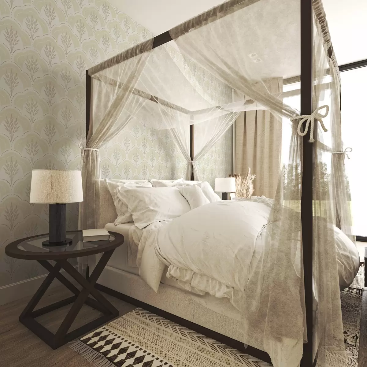 Papel pintado Trigo bajo arcos, fondo suave en acuarela amarillo crema a00607