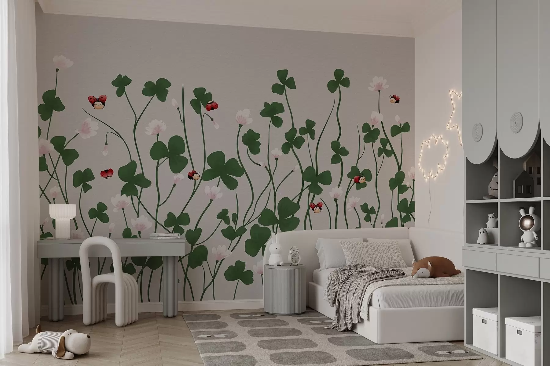 murales de pared Trébol de prado pintado w04677