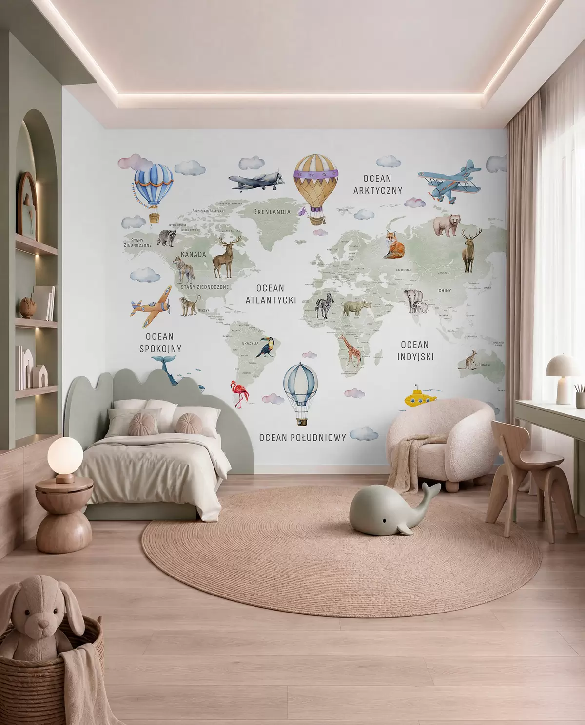 murales de pared Atlas verde en polaco c00001pl