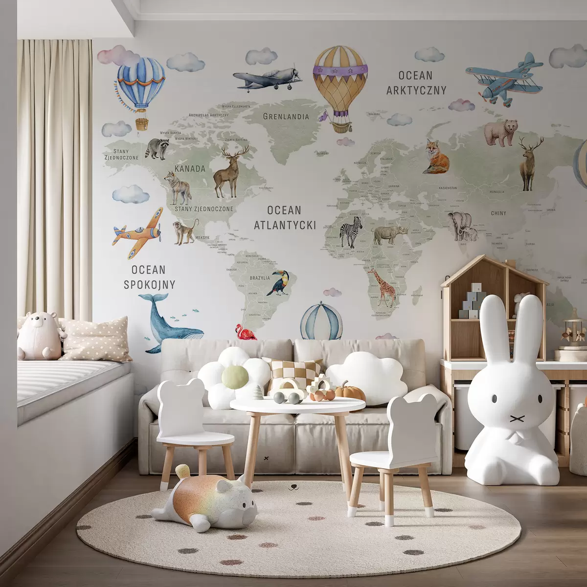 murales de pared Atlas verde en polaco c00001pl