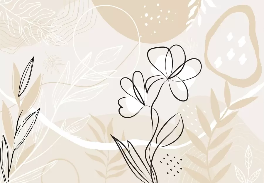 murales de pared Resumen con plantas w04760