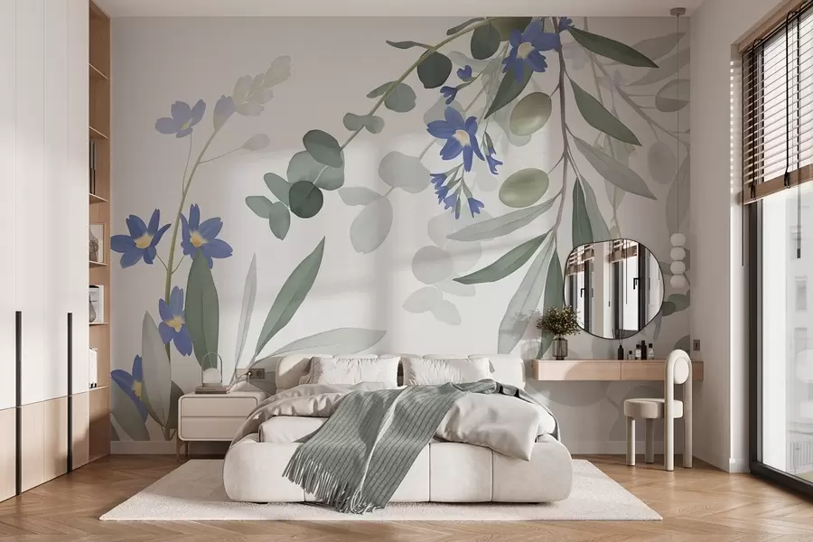 murales de pared Ramitas y flores de eucalipto w04821