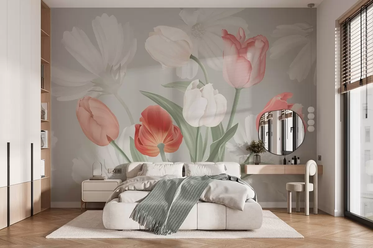 murales de pared Ramo de flores con tulipanes w04784