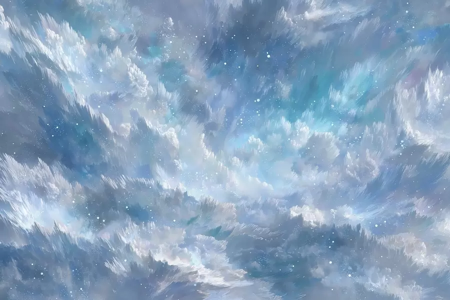 murales de pared Nubes abstractas celestiales en una fresca paleta de colores pastel w09459