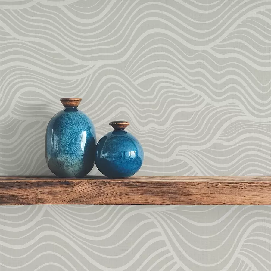 Murales de pared Olas sobre fondo gris oliva con textura de tela a00681 murales de pared Olas sobre fondo gris oliva con textura de tela a00681