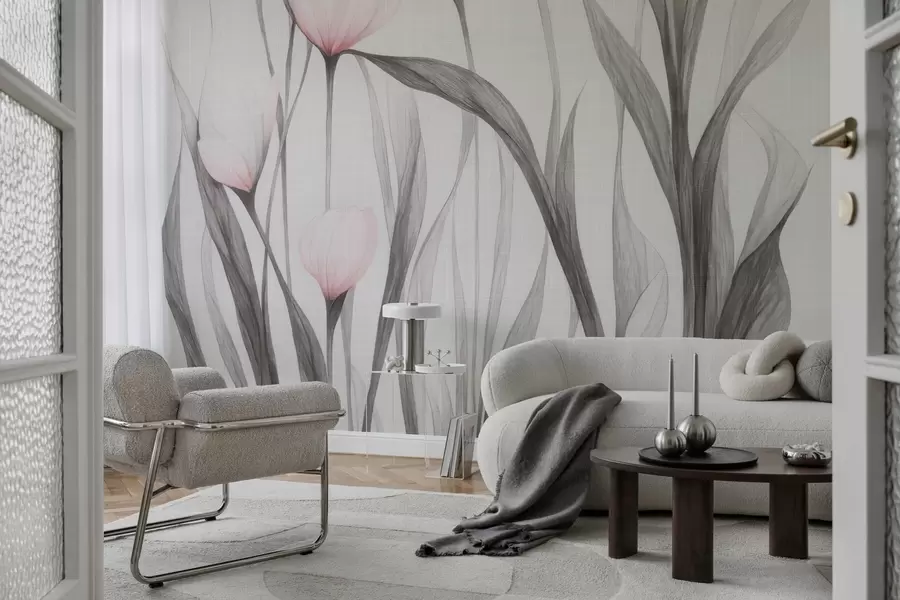 murales de pared Frágiles tulipanes translúcidos w04831v1