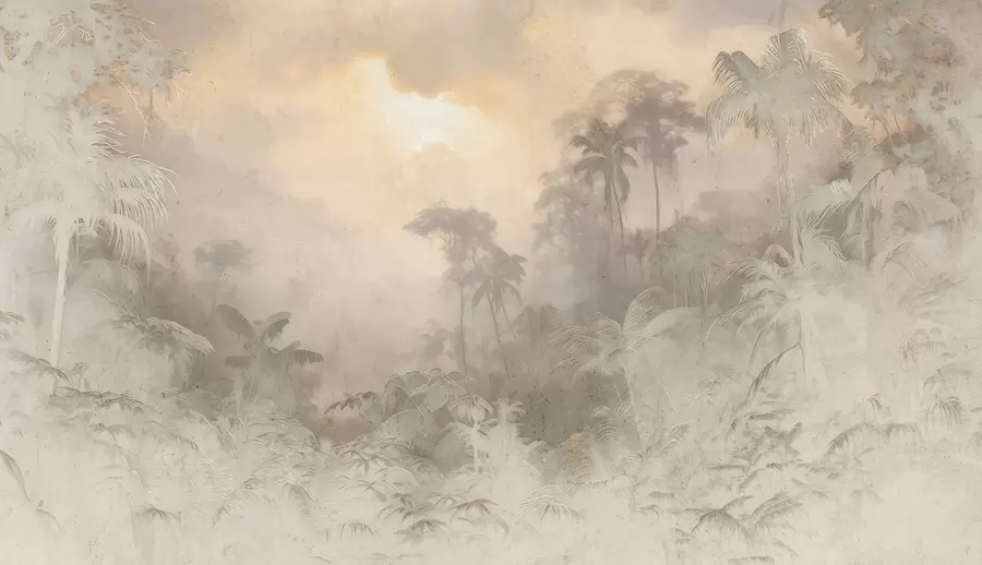 murales de pared Selva estilizada en la pared w04839