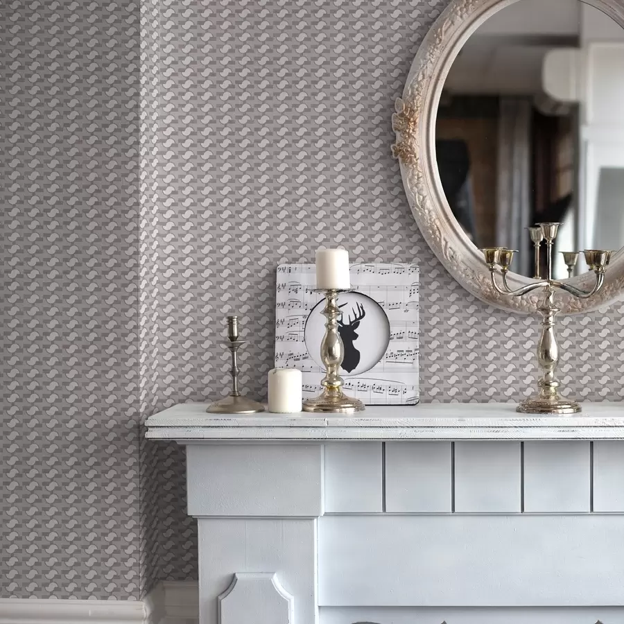 murales de pared Azulejos modulares malva con semicírculos unidos a00915