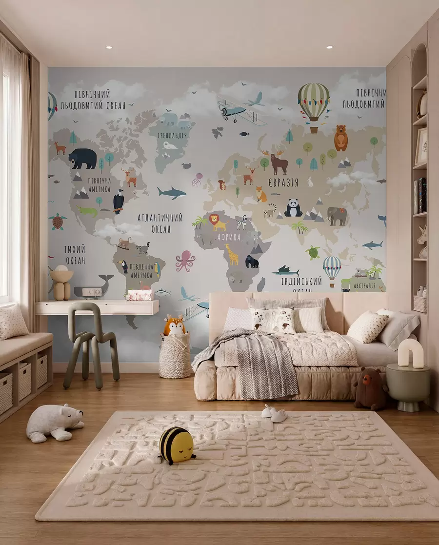 murales de pared Atlas animal en ucraniano c00002uk