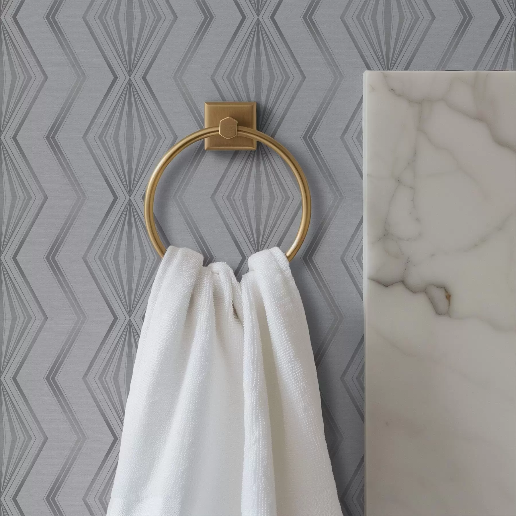 murales de pared Patrón geométrico de rombos gris claro a00973v2