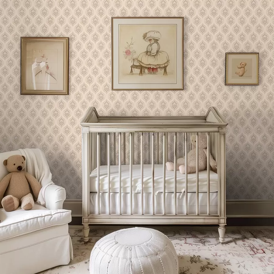 murales de pared Motivos de gotas en polvo con una flor sobre un fondo cálido. a00977v2