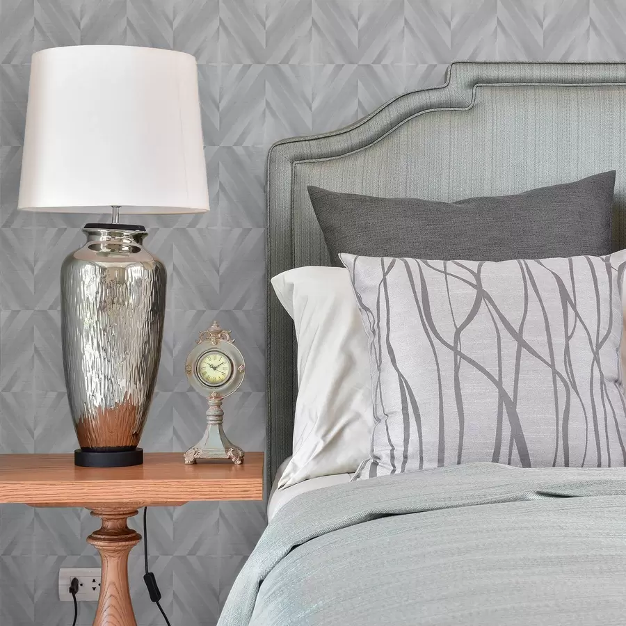 murales de pared Geometría de trazos angulares en una paleta de colores gris azulados fríos. a00983v2