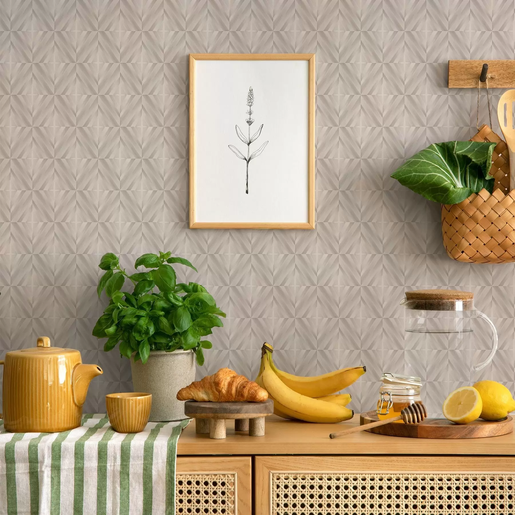 murales de pared Cuadrados claros con suaves trazos diagonales entrecruzados. a00984