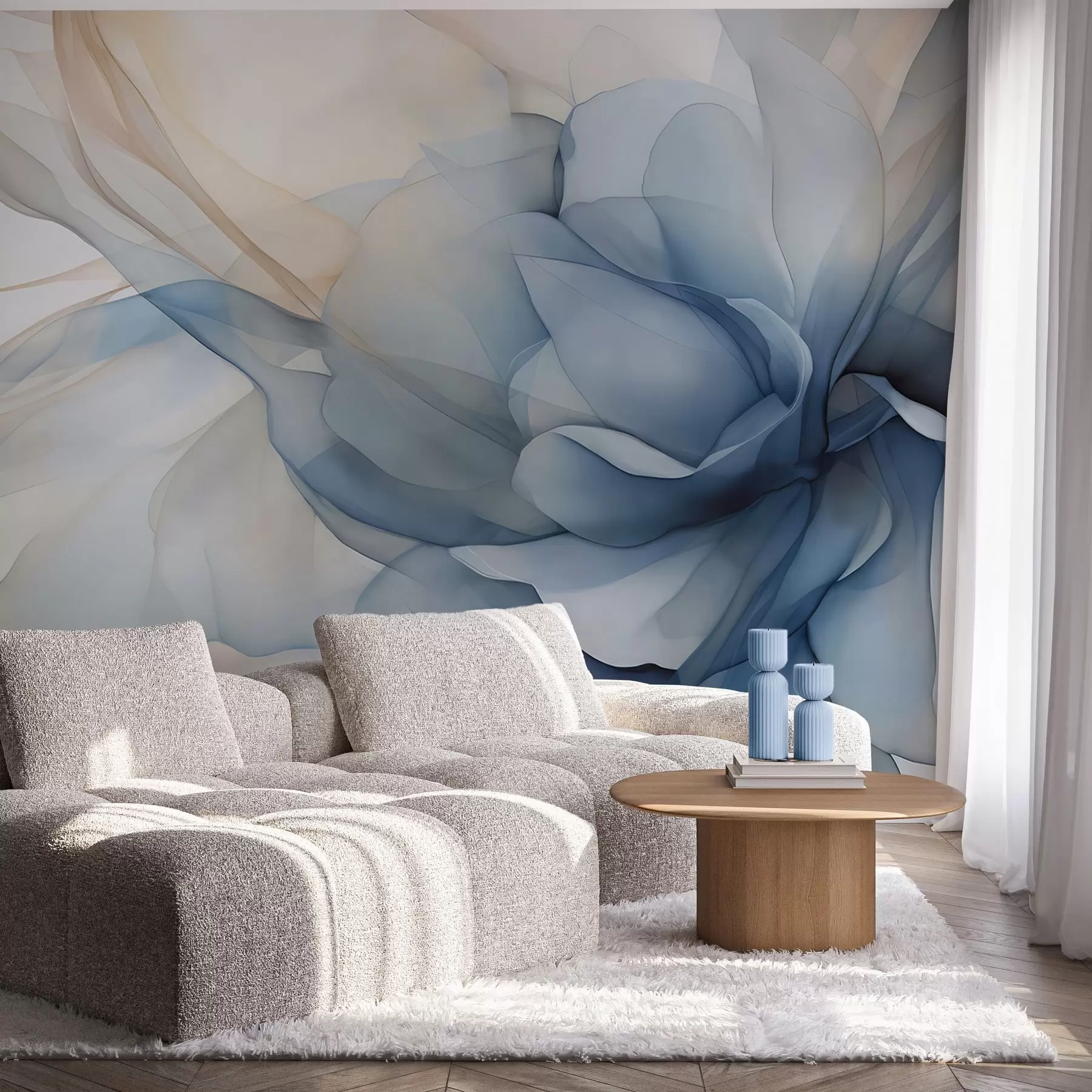 murales de pared Delicado velo floral w04944