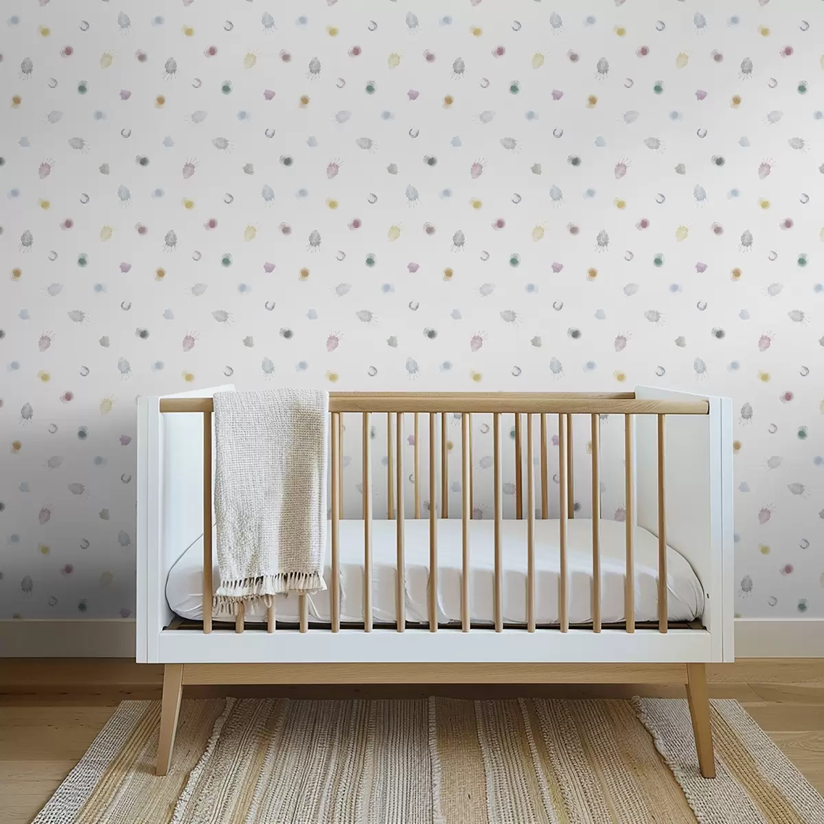 Papel pintado Grandes manchas de acuarela de colores vivos sobre papel blanco. a01062