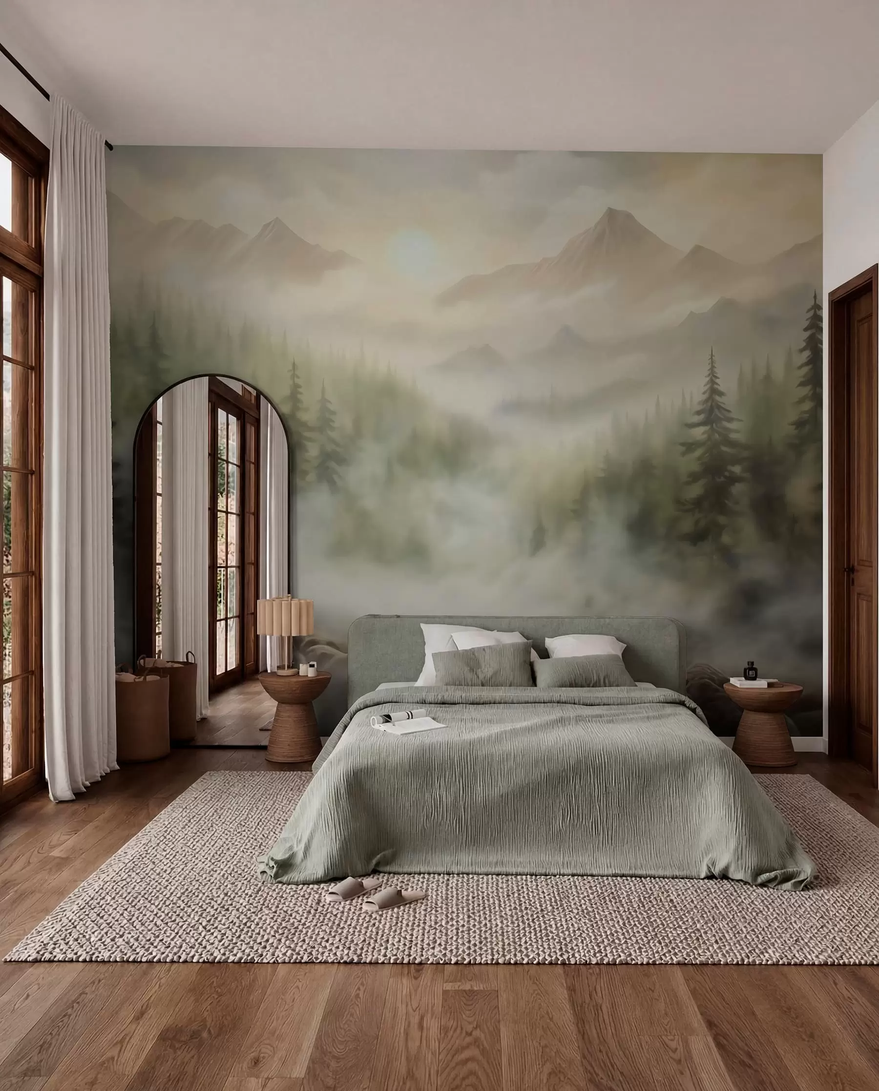 murales de pared Niebla bajo las cumbres w04730