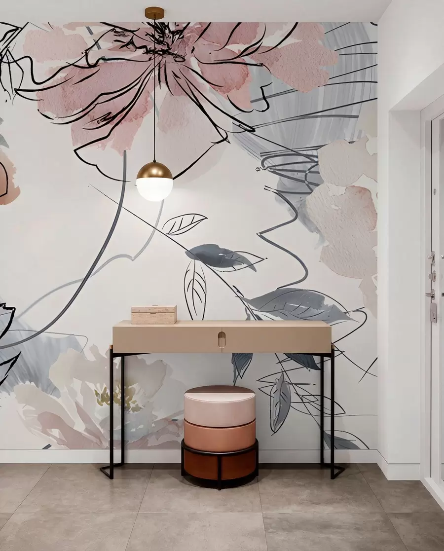 murales de pared Flores de acuarela u71515