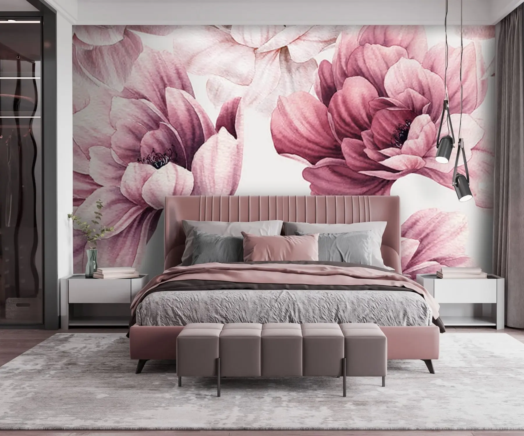 murales de pared Peonía rosa u71536