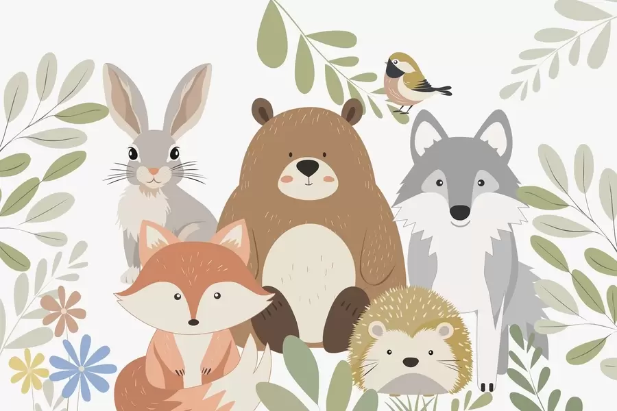 murales de pared Animales adorables del bosque w05165