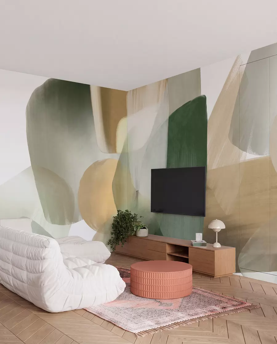 murales de pared Formas oliva superpuestas w09642