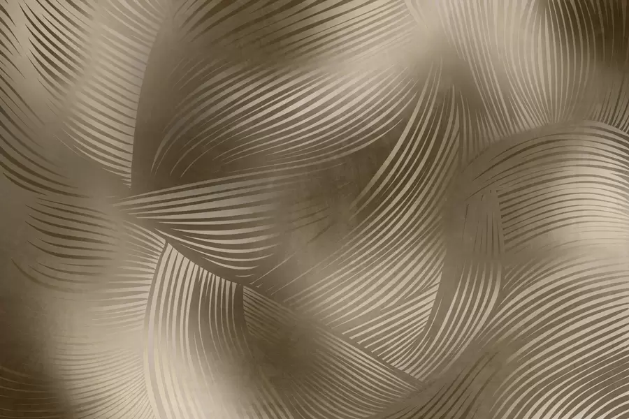 murales de pared Estampado abstracto de líneas fluidas y curvas en tonos marrón oscuro que crean un efecto texturizado y moderno. w09646