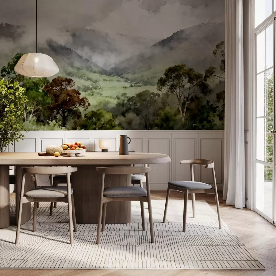 murales de pared Paisaje pintado en la niebla w05185