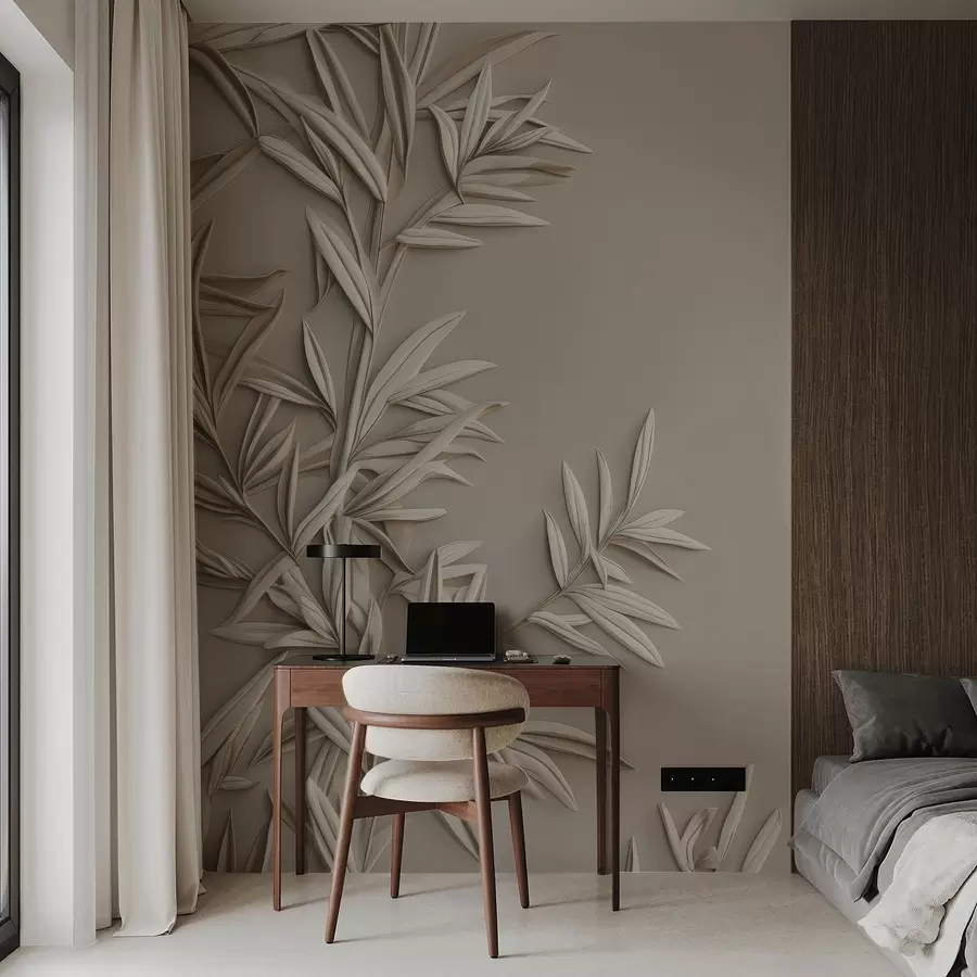 murales de pared Imitación de hojas en bajorrelieve w05244