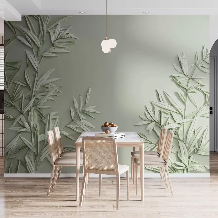 murales de pared Imitación de hojas en bajorrelieve w05244v1