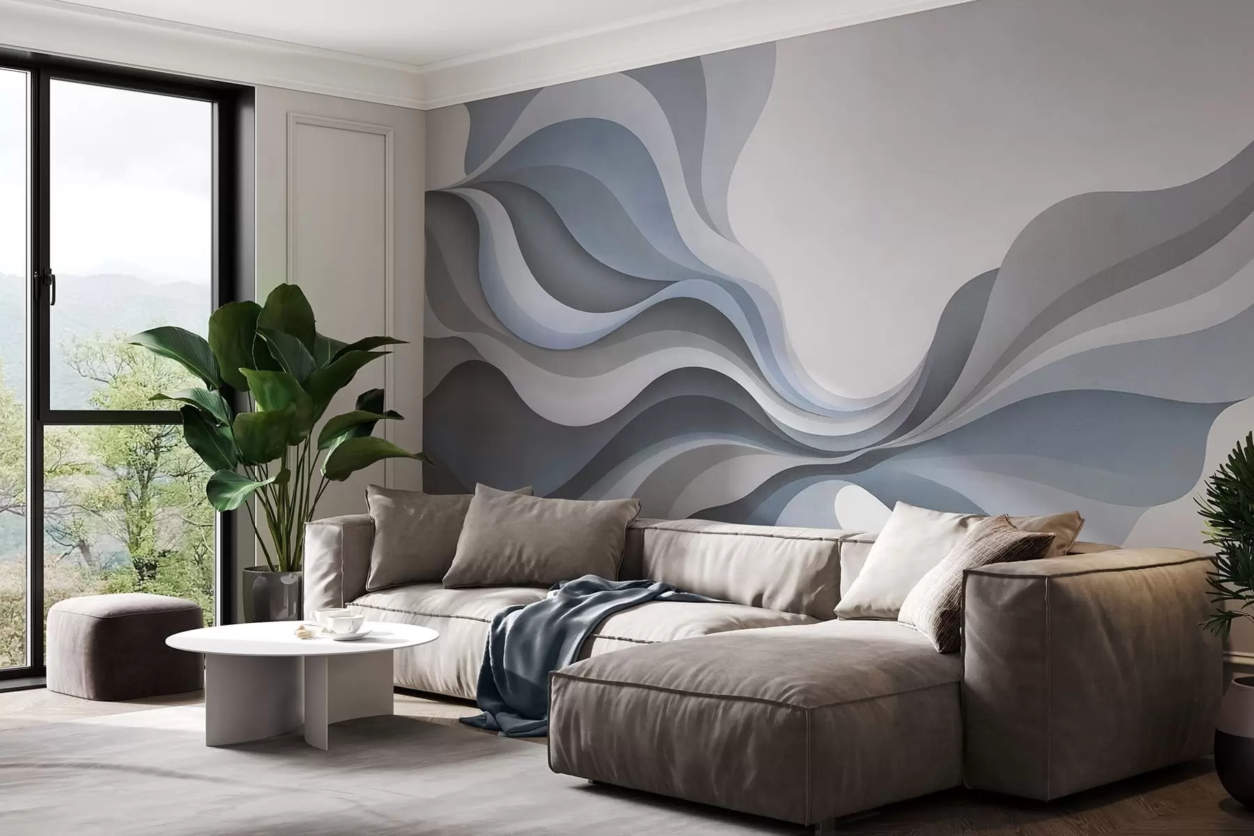 murales de pared Ondas suaves y elegantes w05245v2
