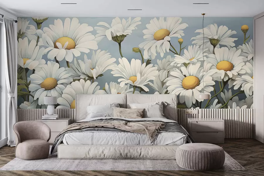 murales de pared Margaritas exuberantes w05247