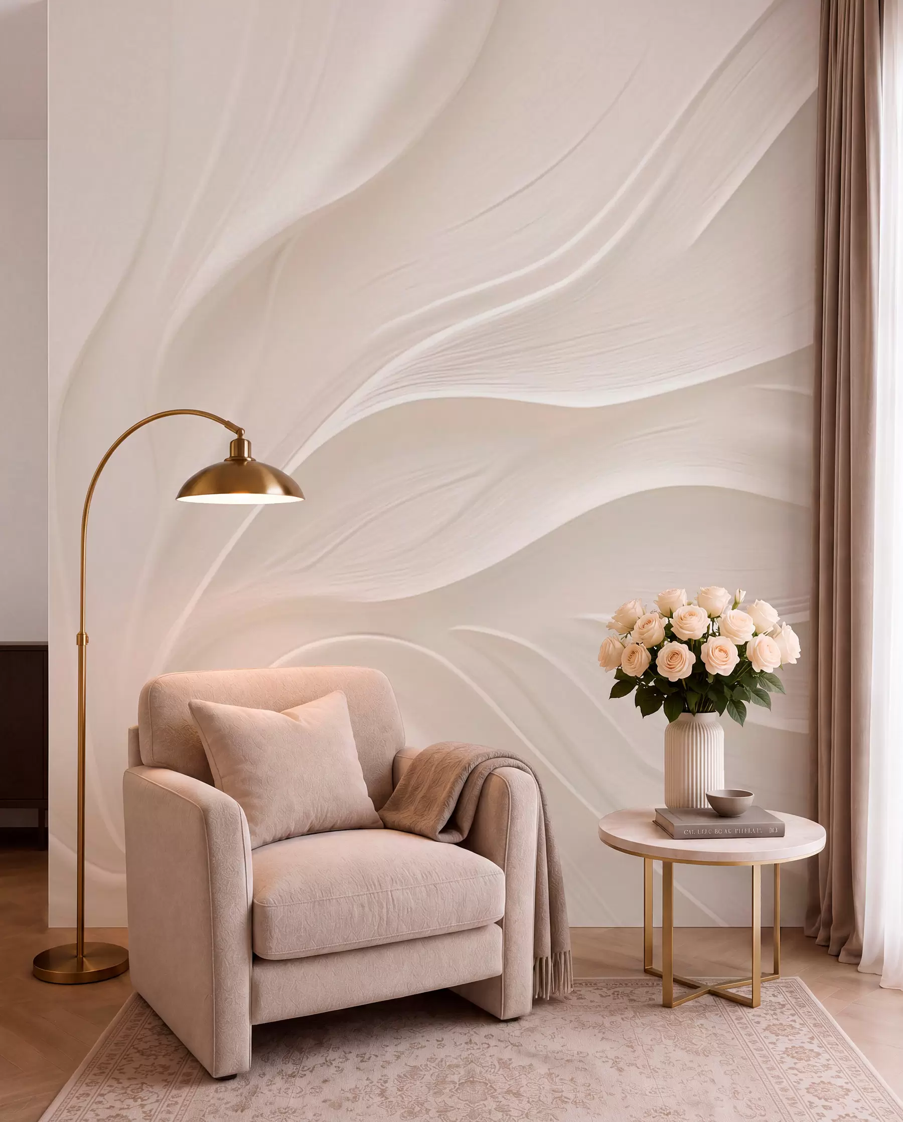 murales de pared Curvas de hojas w05267