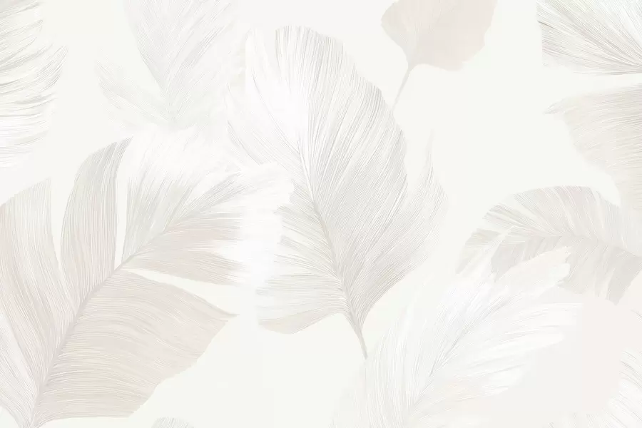 murales de pared Suaves plumas de color marfil en tonos beige lechoso. w09563