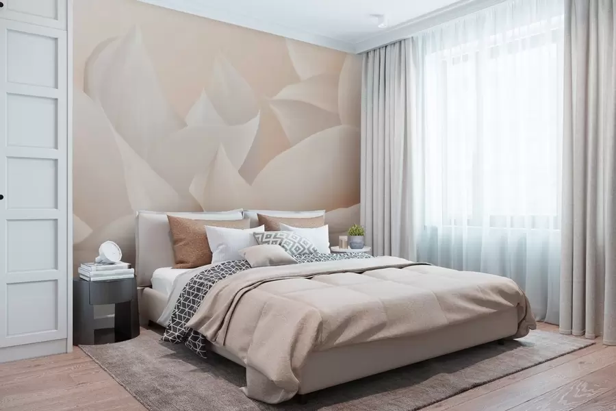 murales de pared Pétalos suaves color melocotón lechoso w09716