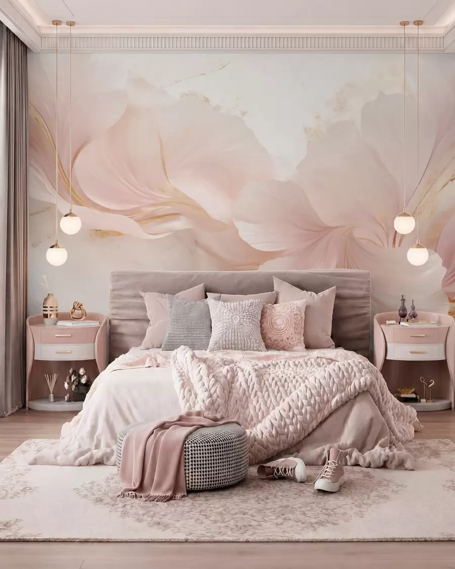 murales de pared Pétalos en rosa w05357