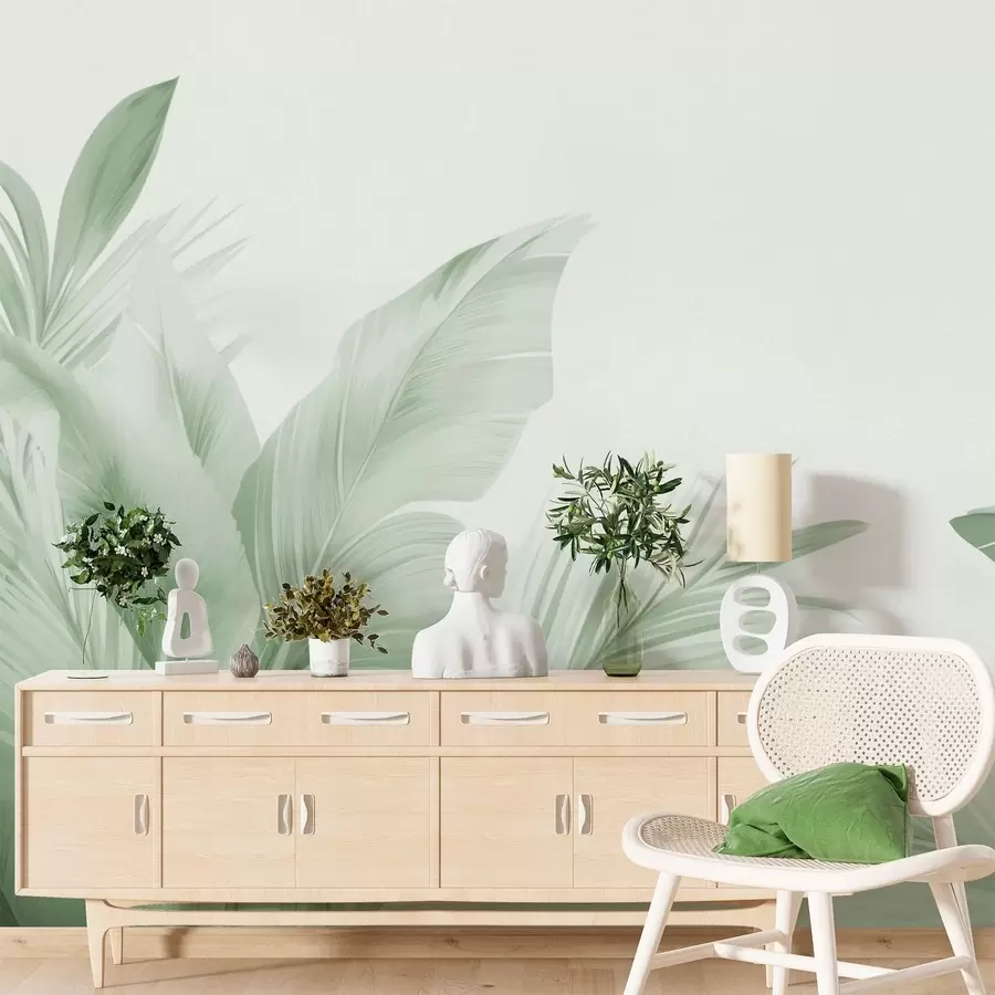 murales de pared Hojas de plátano, hojas largas w05377v3