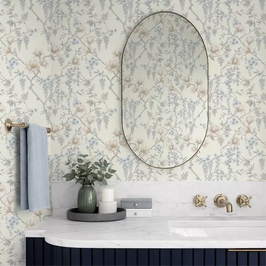 murales de pared Delikado diseño floral con ramas y flores a01159